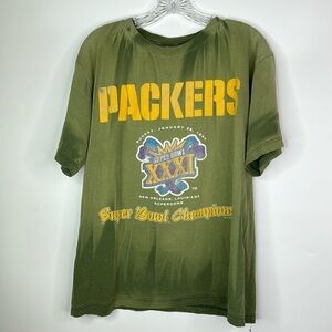 Vintage Green Bay Packers Super Bowl Champions 1997 Faded Tshirt Large